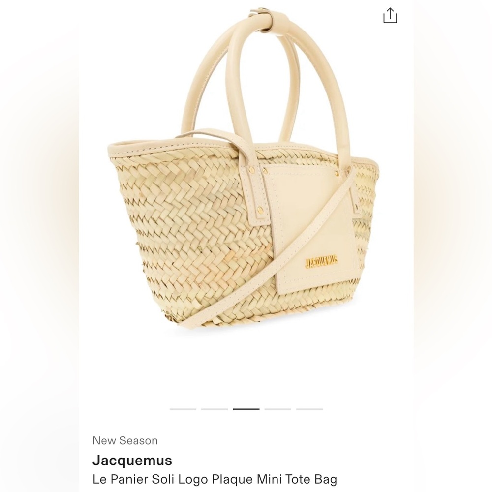 Authentic Jacquemus Cream Le Panier Soli Tote Bag - Picture 3 of 15